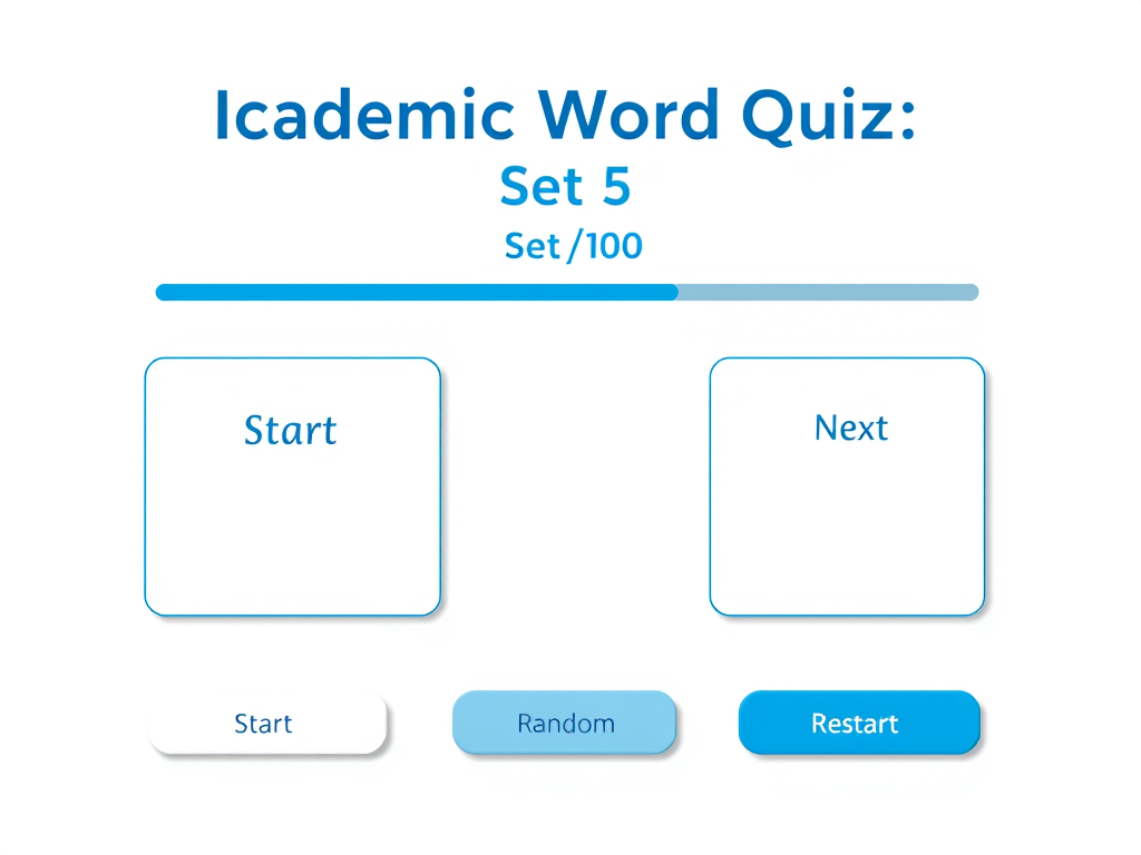 Academic Word Quiz – Set 5 (with context, 98 items)