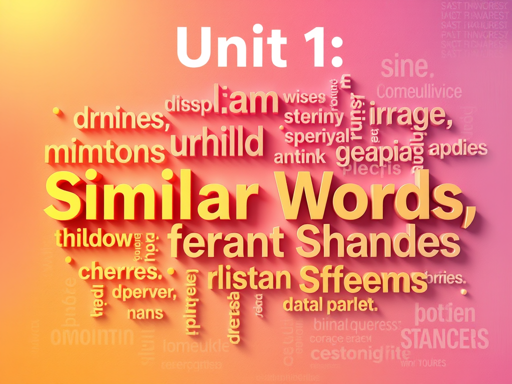 Unit 1: Similar Words, Different Shades
